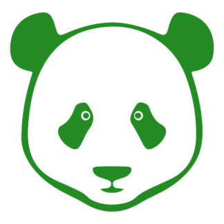 Simple Panda Face Decal (Green)